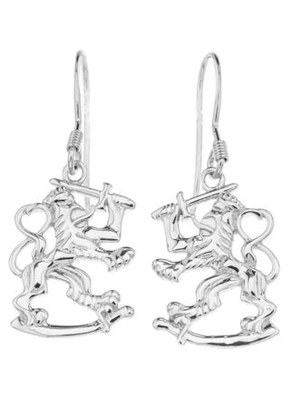Silver Bar Finland Lions hanging earrings 32 mm 8220