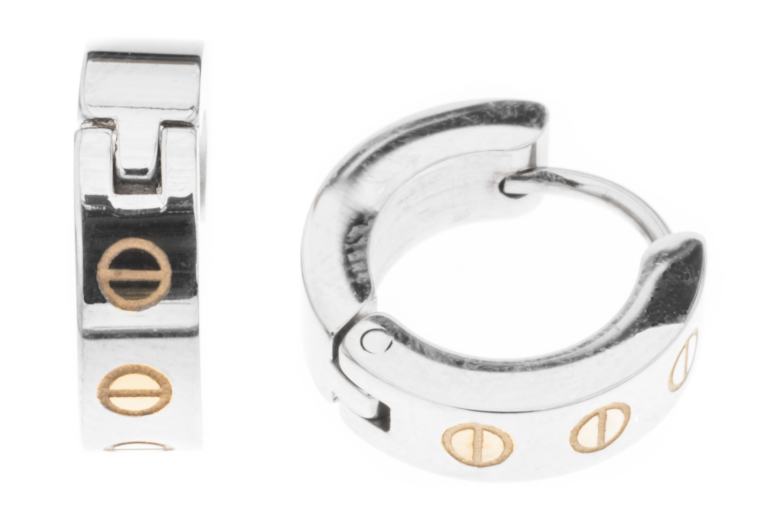 Silver Bar hoops 4x14 mm steel 8233