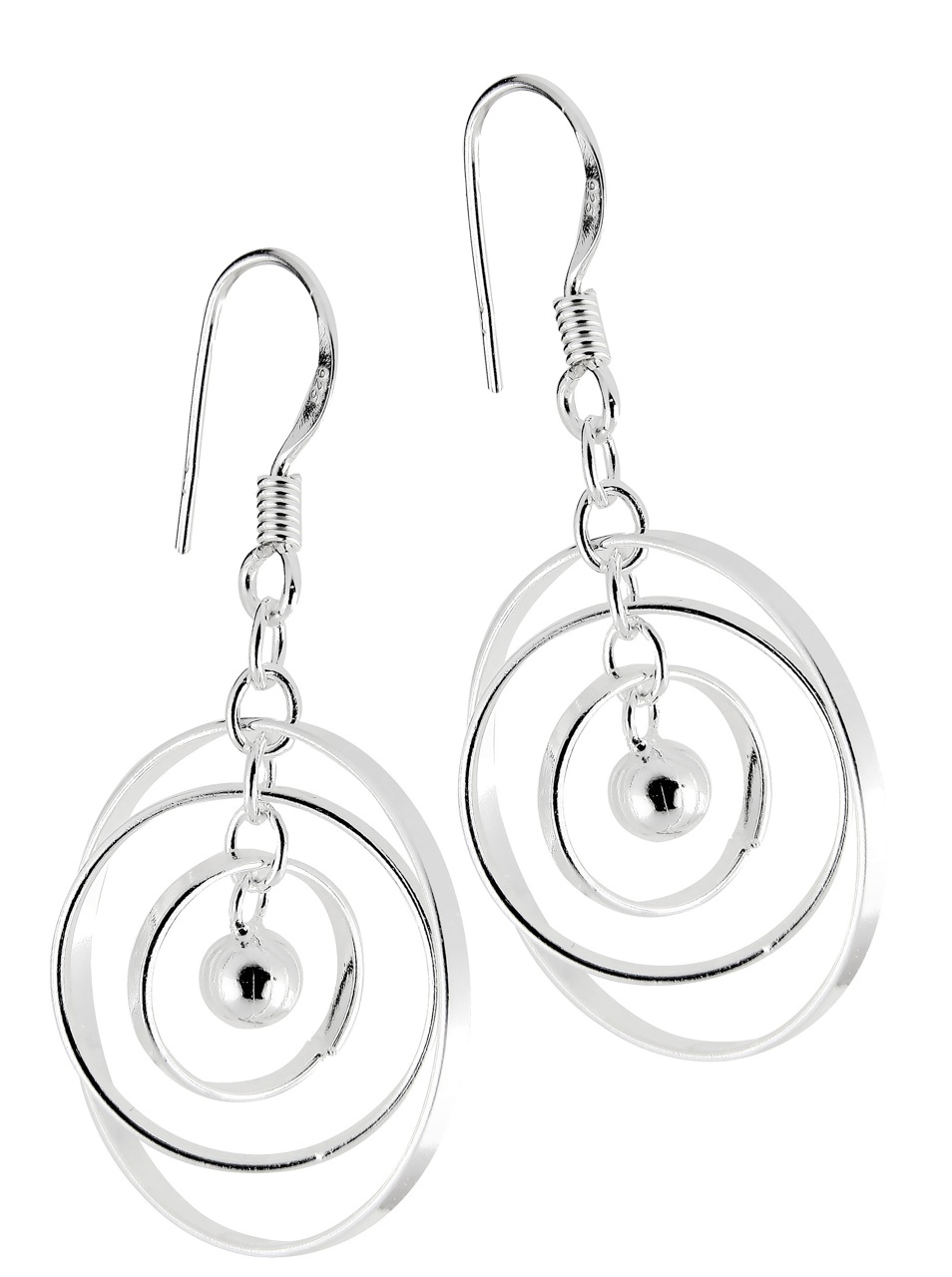 Silver Bar Saturnus hanging earrings 38 mm 824