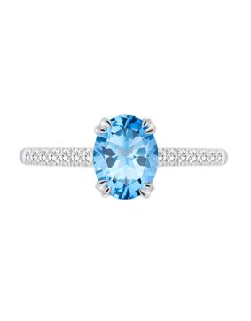Lykken Elegance blue topaz diamond ring 0,15 ct