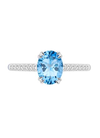 Lykka Elegance blue topaz diamond ring