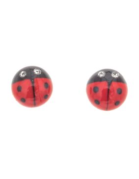Silver Bar round lady bug 6 mm 8259
