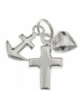 Silver Bar Fait hope love pendant 12 mm 8366