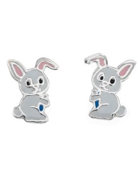 Silver Bar Rabbit earrings 10 mm 8368