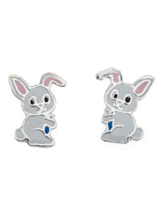 Silver Bar Rabbit earrings 10 mm 8368