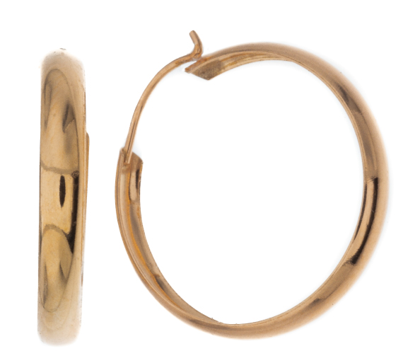Silver Bar hoops 3-20 goldplated 8405