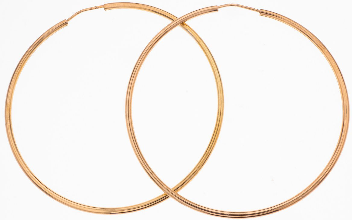 Silver Bar hoops gold plated silver 50 mm 8406