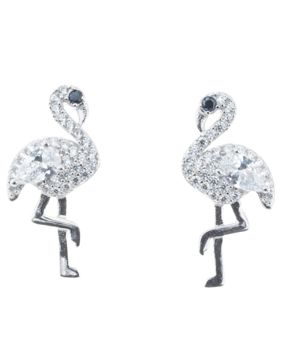 Silver Bar blackeye flamingo pave studearrings 18 mm 8418