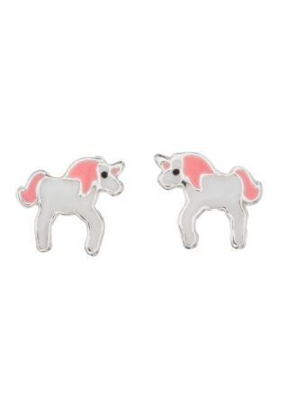 Silver Bar unicorn studearrings 9 mm 8451