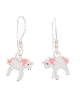 Silver Bar unicorn hanging earrings 22 mm 8462