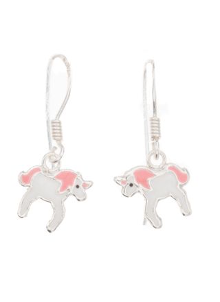 Silver Bar unicorn hanging earrings 22 mm 8462