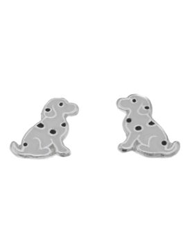 Silver Bar dalmatian earrings 9 mm 8502