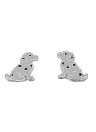 Silver Bar dalmatian earrings 9 mm 8502