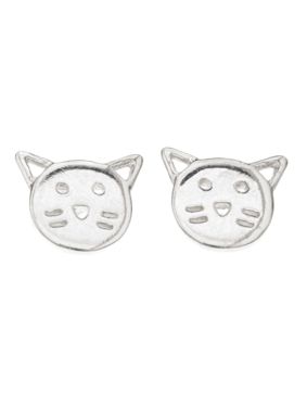 Silver Bar cat earrings 9 mm 8615