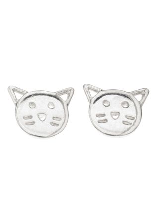Silver Bar cat earrings 9 mm 8615