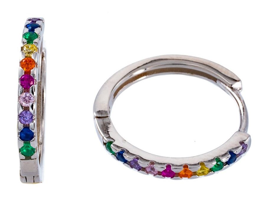 Silver Bar Pride 18mm earrings 8641