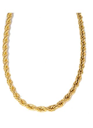 Silver Bar Cordell gold plated steel necklace 45cm 8698