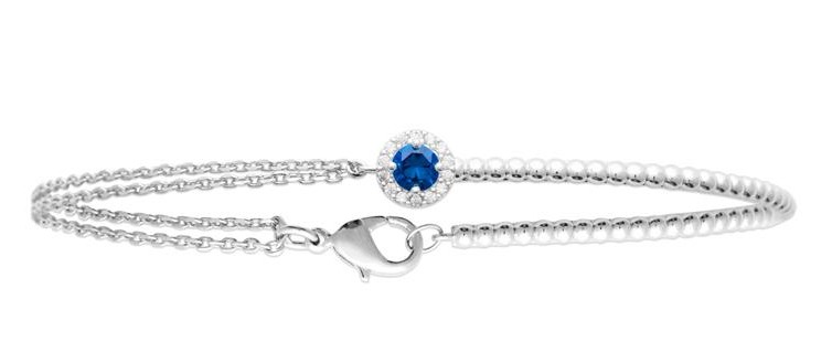 Lykka Casuals halo blue cubic zirconia silver bracelet