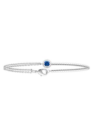 Lykka Casuals halo blue cubic zirconia silver bracelet