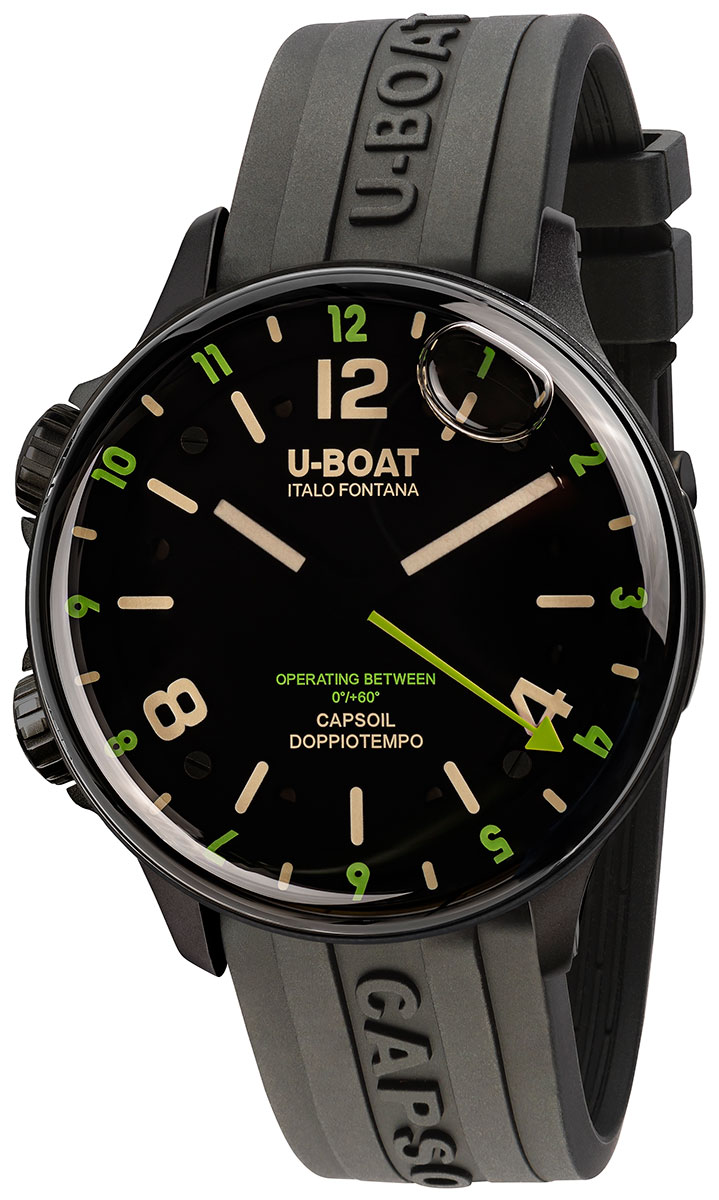 U-BOAT Capsoil Doppiotempo 45 mm DLC Green Rehaut 8840/B