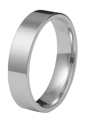 Kohinoor 903-527v 5mm engagement ring, flat 14k white gold