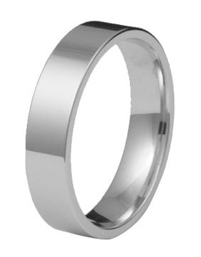 Kohinoor 903-527v 5mm engagement ring, flat 14k white gold