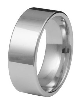 Kohinoor 903-530v 8mm flat engagement ring 14k white gold