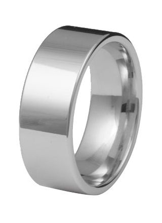 Kohinoor 903-530v 8mm flat engagement ring 14k white gold
