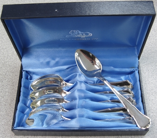 Chippendale silver coffee spoons 6 pcs