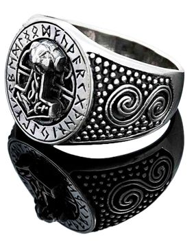 Northern Viking Jewelry Rune Thor's Hammer ring NVJ-H-SO002