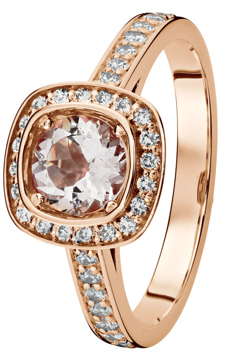 Kohinoor Stella rose gold morganite -diamond-ring 933-240PK-44B3