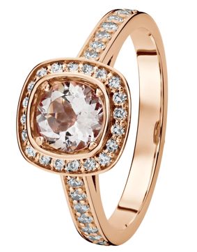 Kohinoor Stella rose gold morganite -diamond-ring 933-240PK-44B3