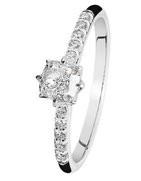 Kohinoor Rosa cushion cut white gold diamond ring 983A-260V-60B3