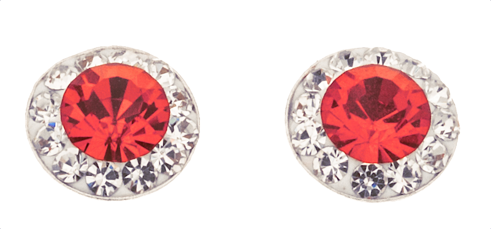 Silver Bar Spectrum studearrings red 6mm 997