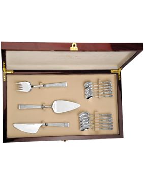Tähkä silver dessert cutlery 15 pcs in a piano-lacquered box