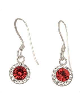 Silver Bar Spectrum hanging earrings red 22 mm 999