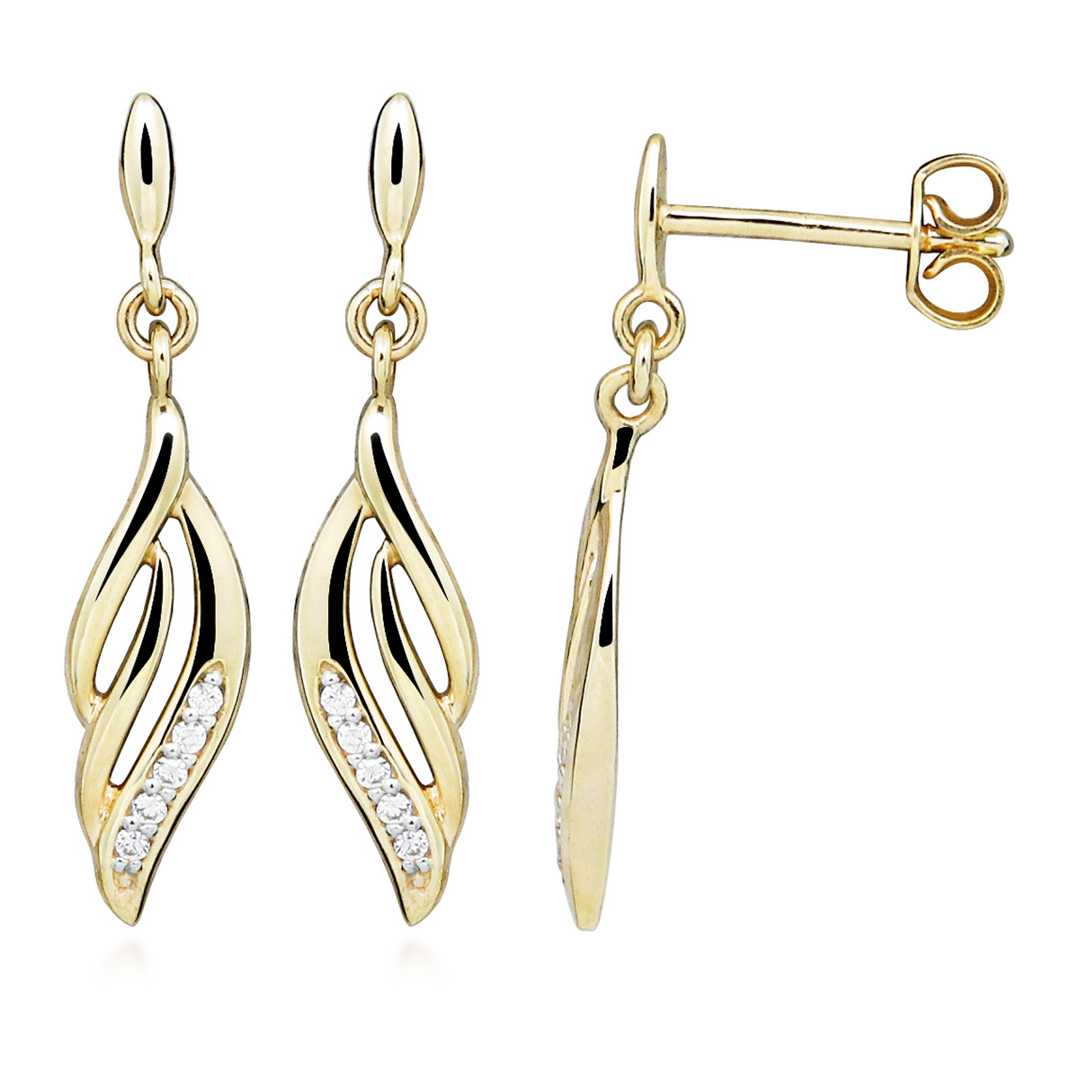 Lykka Casuals gold drop earrings 17 mm