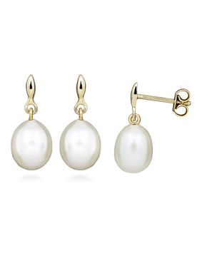 Lykken Pearls gold pearl earrings 9 mm