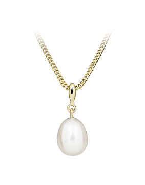Lykken Pearls gold pearl pendant 9 mm