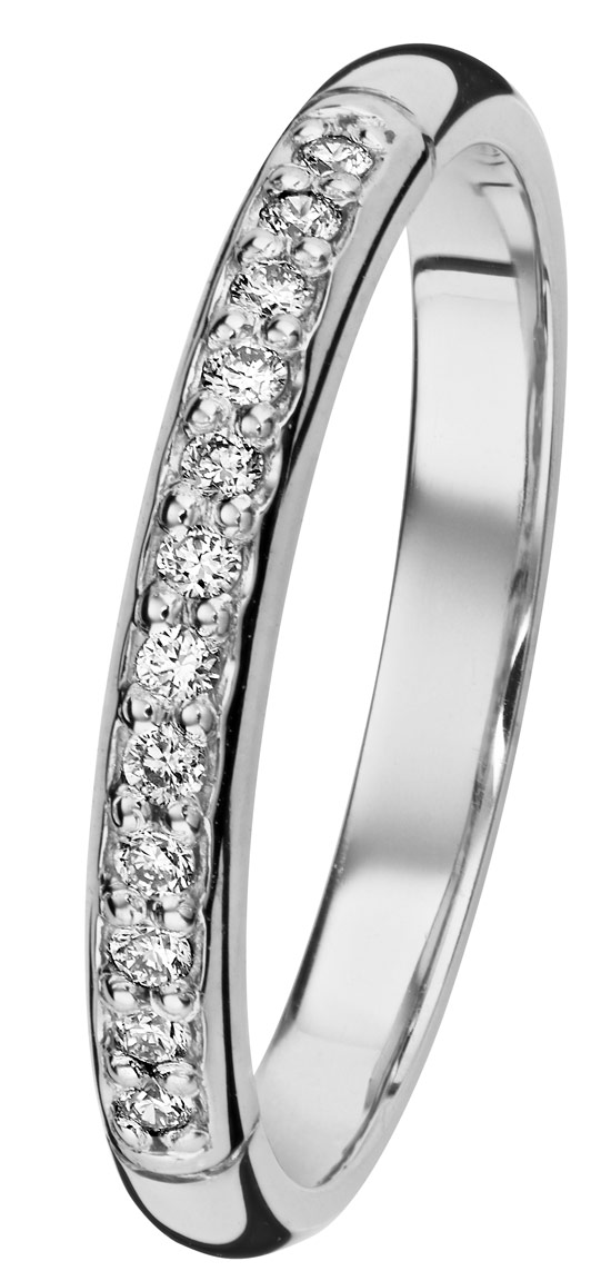 Kohinoor 033-235V-12 Helene channel set ring, white gold
