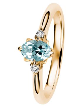 Kohinoor Rosa diamond aquamarine ring 033-260K-04A