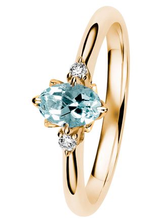 Kohinoor Rosa diamond aquamarine ring 033-260K-04A