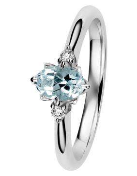 Kohinoor Rosa diamond aquamarine ring 033-260V-04A