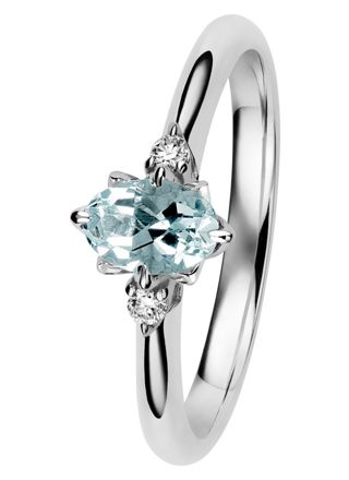 Kohinoor Rosa diamond aquamarine ring 033-260V-04A