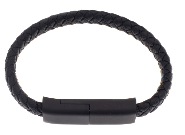 Silver Bar USB-charging-cable-bracelet black C-serie Android 20,5 cm 2287