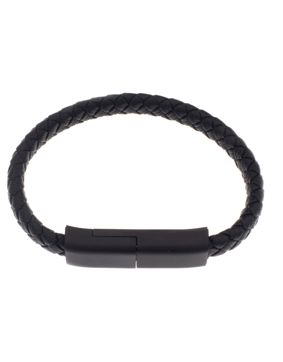 Silver Bar USB-charging-cable-bracelet black C-serie Android 20,5 cm 2287