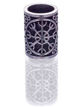 Northern Viking Jewelry Silver Helm Of Awe beard ring NVJHE015