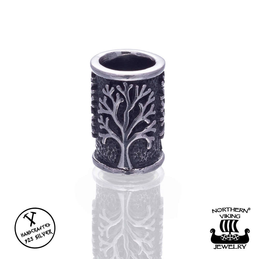 Northern Viking Jewelry Silver Tree Of Life beard ring NVJHE016