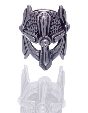 Northern Viking Jewelry Silver Viking Helmet beard ring NVJHE019