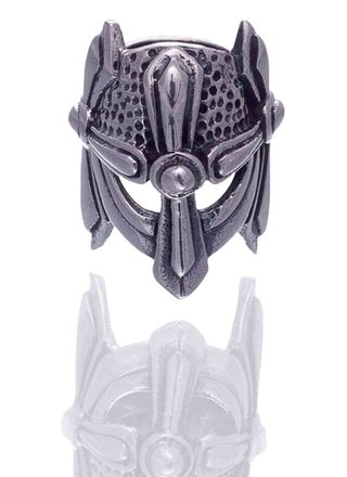 Northern Viking Jewelry Silver Viking Helmet beard ring NVJHE019